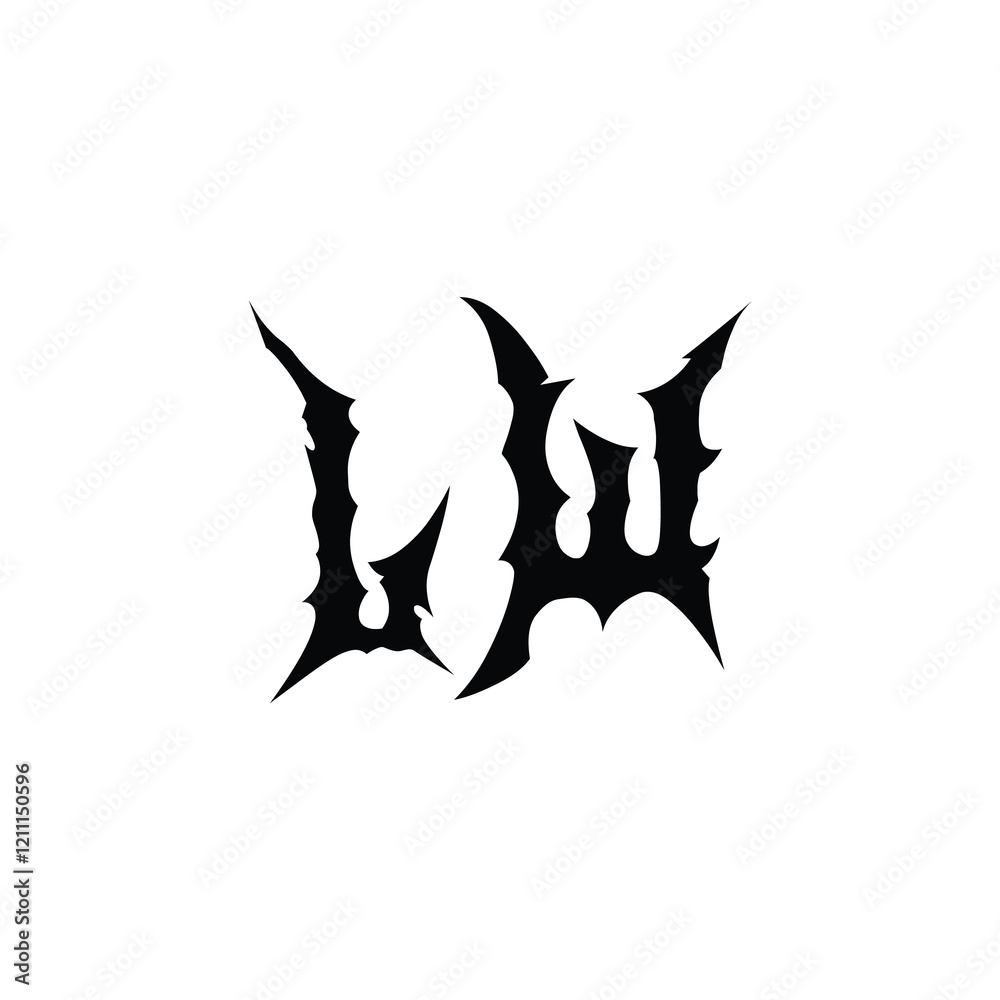 Fototapeta premium LW monogram logo design letter text name symbol monochrome logotype alphabet character simple logo