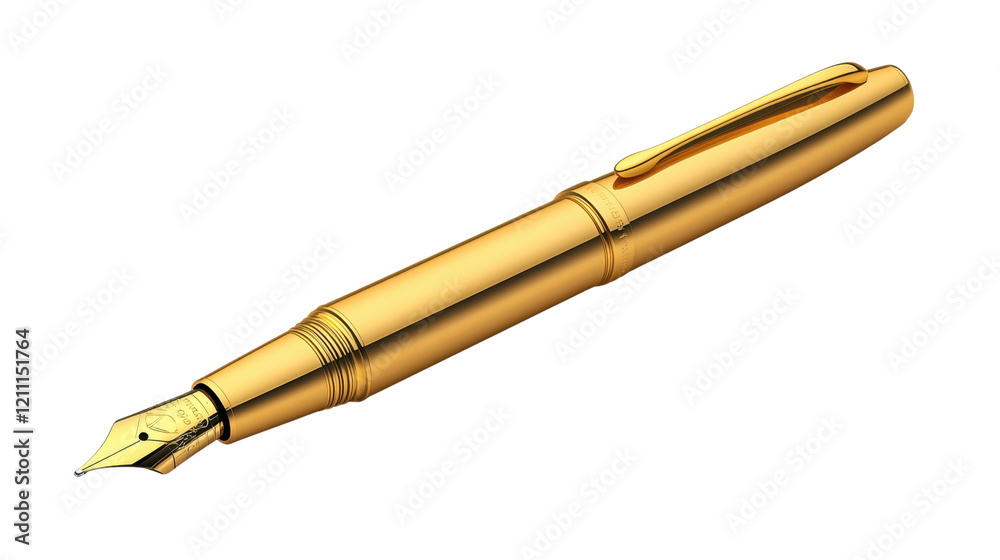 Elegant Golden Fountain Pen Isolated on White Background, Perfect for Writers, Professionals, or Stationery Enthusiasts Seeking Luxury Writing Instruments Elegant Golden Fountain Pen Isolated on White Background, Perfect for Writers, Professionals, or Stationery Enthusiasts Seeking Luxury Writing Instruments