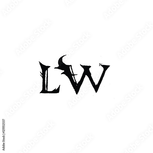 LW monogram logo design letter text name symbol monochrome logotype alphabet character simple logo photo