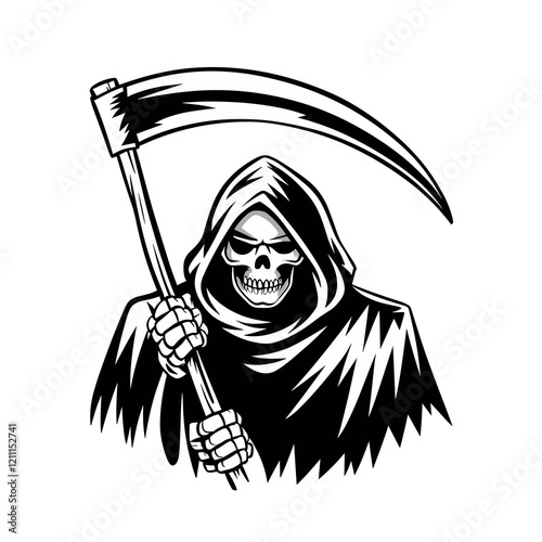 Grim Reaper Illustration with Scythe