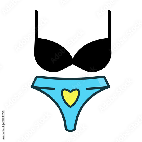 Underwear bra and panties icon vector design templates