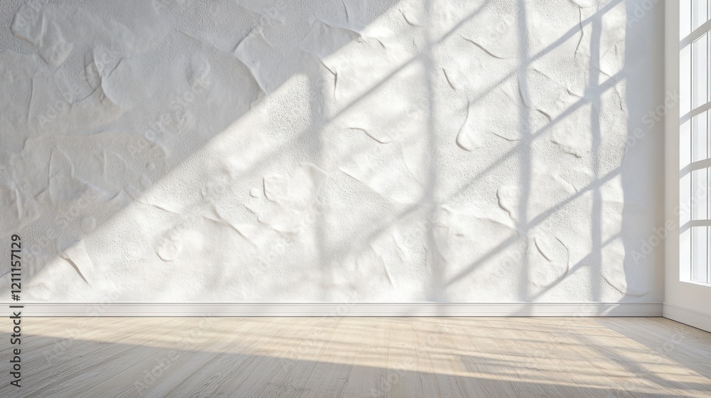 Obraz premium Sunlit White Wall Interior Design