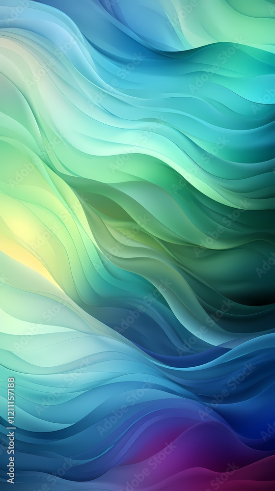 Fototapeta premium digital technology abstract blue green purple gradient curve poster background