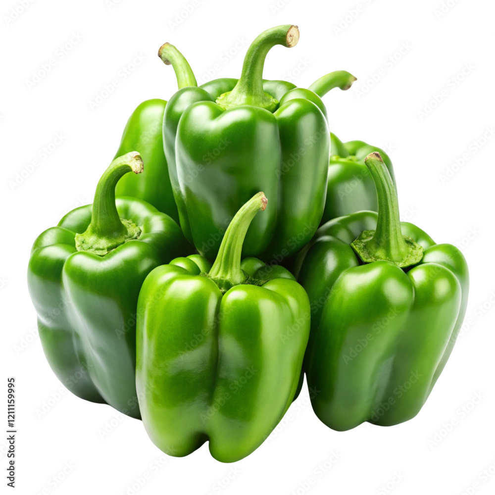Fresh green peppers isolated on transparent background
Fresh green peppers isolated on transparent background