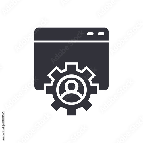 Web administrator solid icons, minimalist vector illustration ,simple transparent graphic element .Isolated on white background