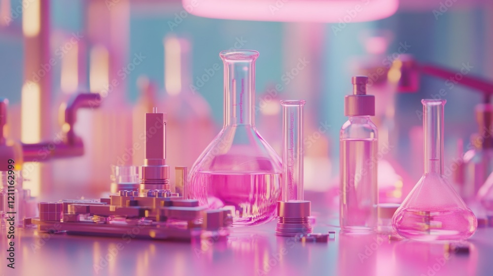 A cleanroom environment with electronic parts being processed under controlled lighting. A cleanroom environment with electronic parts being processed under controlled lighting.