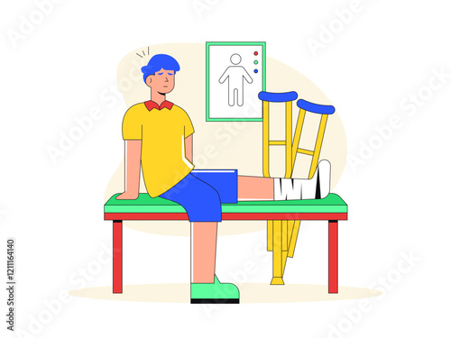 Bone injury illustration. Healthy problems illustrations. Flat vector illustrations