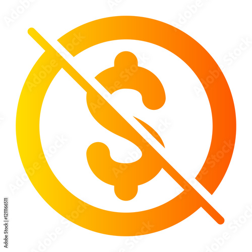 no money gradient icon