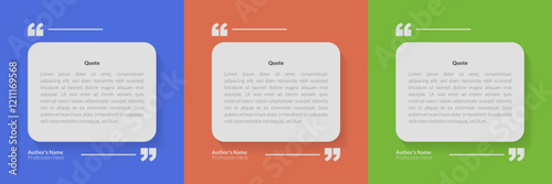 Testimonial banner, quote, infographic. Social media post template designs for quotes. Quotation for client. Review template.  Empty speech bubbles, quote bubbles and text box. Vector Illustration