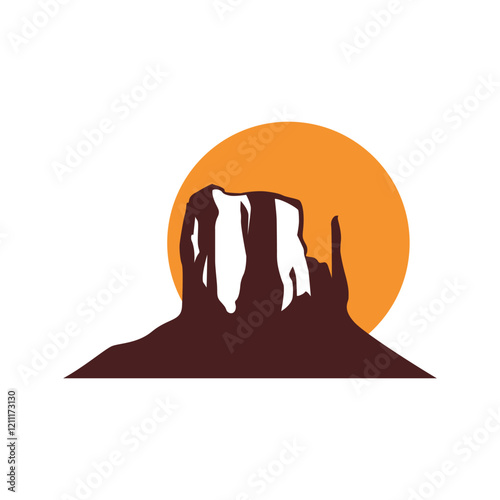 monument valley desert vector design,arizona,cactus icon,mountain,mountains,valley,editable arizona logo design,symbol,design,illustration
