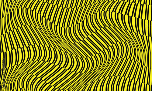 abstract trendy vertical double line wave pattern on yellow perfect for background.