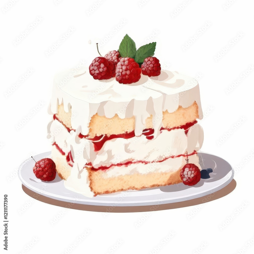 the AI Image Generator, Vibrant Layered Cake Decorated With Fresh Fruits the AI Image Generator, Vibrant Layered Cake Decorated With Fresh Fruits