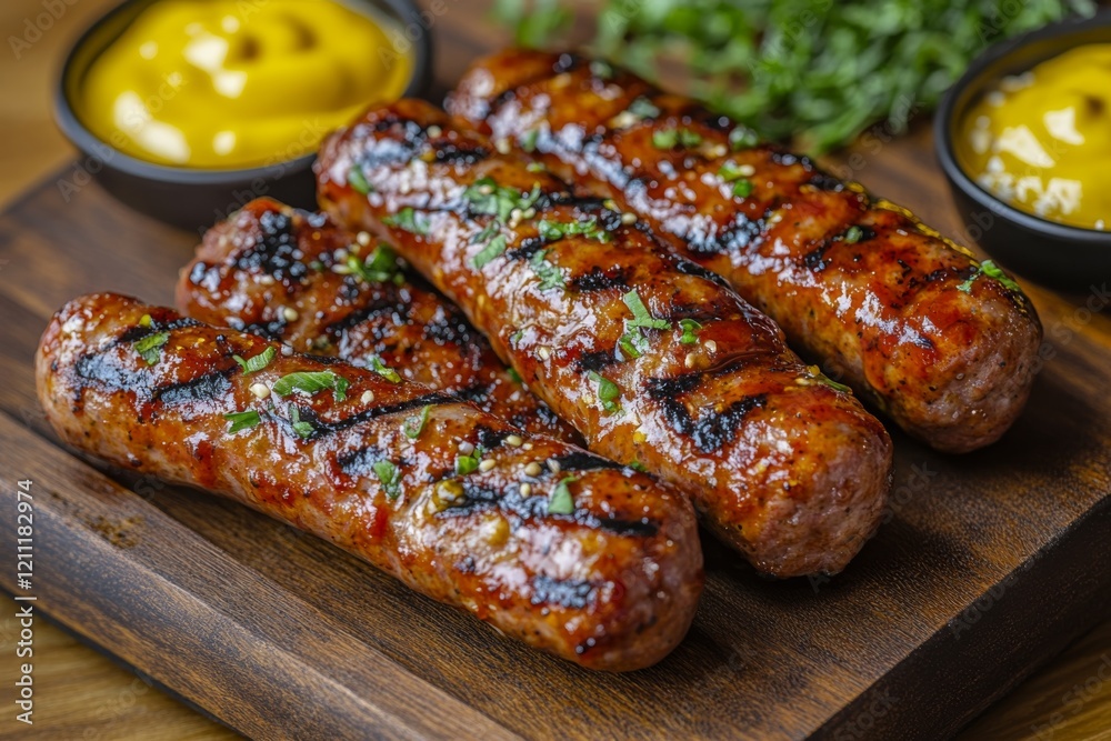 Grilled Sausages BBQ Food Delicious Appetizer Summer Cookout Meat Dinner Gourmet Recipe Grill Grilled Sausages BBQ Food Delicious Appetizer Summer Cookout Meat Dinner Gourmet Recipe Grill