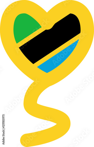Tanzania heart ballon flag icon

