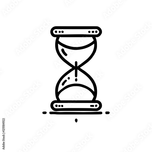 Hand-Drawn Hourglass Icon: A minimalist and stylized illustration of an hourglass, capturing the essence of time and its passage. The iconic design evokes a sense of urgency.