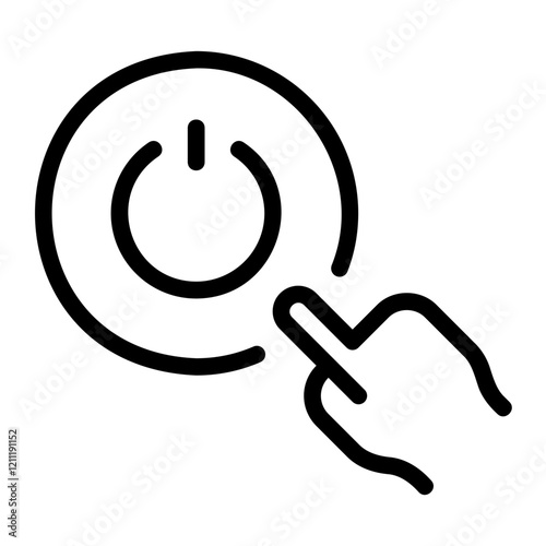 shut down line icon