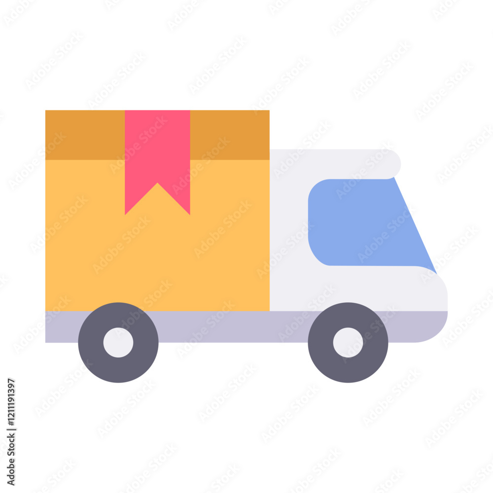 delivery package truck flat style delivery package truck flat style