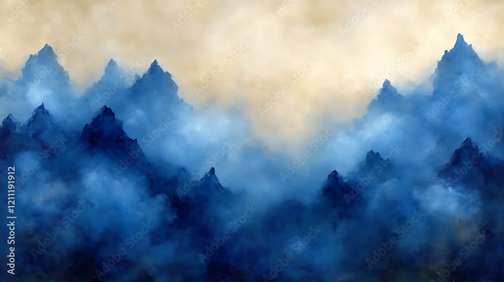 Blue Mountains Enveloped in Misty Dawn Blue Mountains Enveloped in Misty Dawn