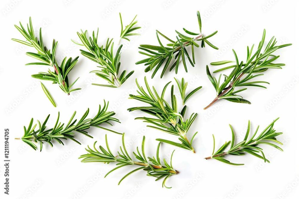 Fototapeta premium Set of fresh rosemary isolated on white background