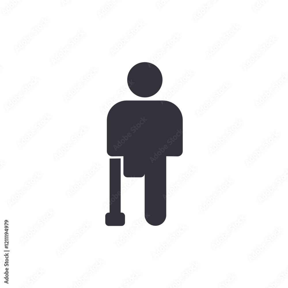 Leg amputee solid icons, minimalist vector illustration ,simple transparent graphic element .Isolated on white background Leg amputee solid icons, minimalist vector illustration ,simple transparent graphic element .Isolated on white background