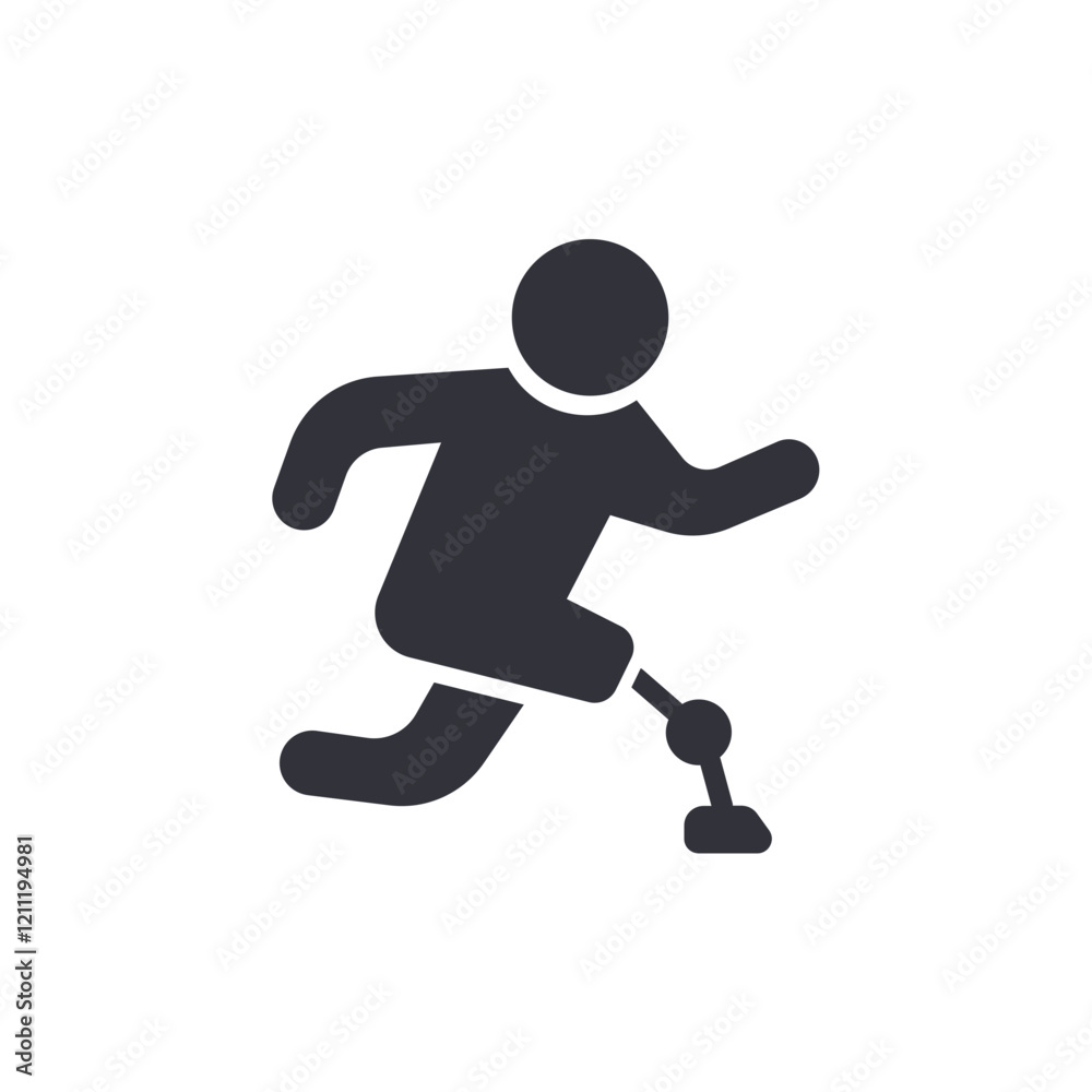 Prosthetic leg solid icons, minimalist vector illustration ,simple transparent graphic element .Isolated on white background Prosthetic leg solid icons, minimalist vector illustration ,simple transparent graphic element .Isolated on white background