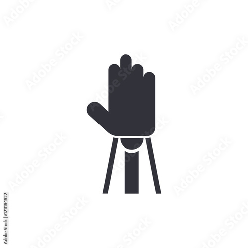 Prosthetic arm solid icons, minimalist vector illustration ,simple transparent graphic element .Isolated on white background