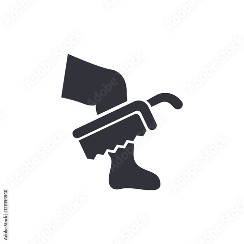 Cutting leg solid icons, minimalist vector illustration ,simple transparent graphic element .Isolated on white background