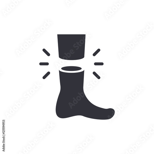Cutting leg solid icons, minimalist vector illustration ,simple transparent graphic element .Isolated on white background