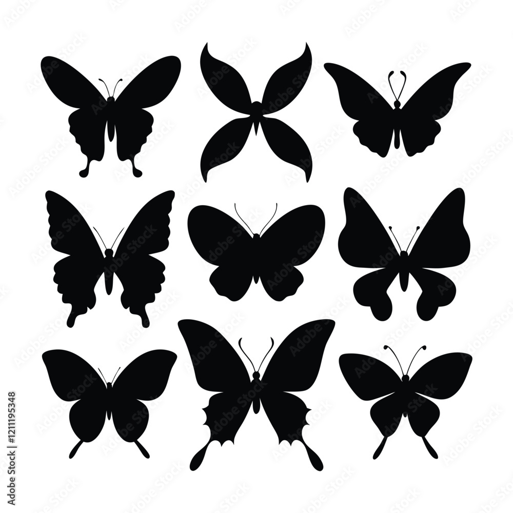 High-Quality Butterfly Silhouette Templates High-Quality Butterfly Silhouette Templates