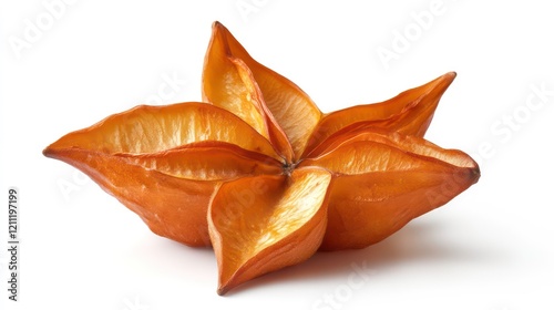 carambola, starfruit, isolated on white background, full depth of field
