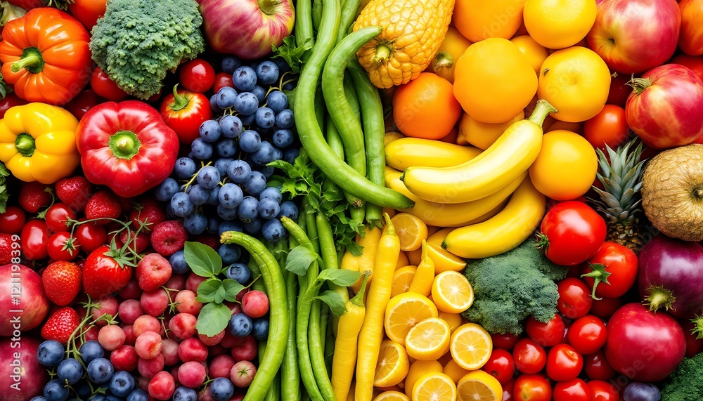 Vibrant Rainbow of Fresh Produce: A Colorful Still Life Vibrant Rainbow of Fresh Produce: A Colorful Still Life
