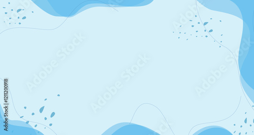 blue floral aesthetic hand drawn background. soft blue pastel aesthetic background.