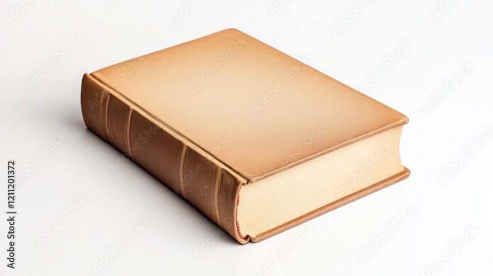 Classic Bound Book with Tan Cover Isolated on White Background Ready to Read Classic Bound Book with Tan Cover Isolated on White Background Ready to Read