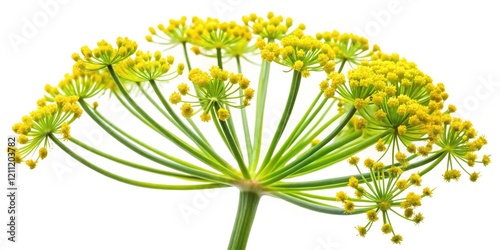 Closeup Wild Parsnip Flower - Poisonous Plant Photography - Isolated Green Yellow Bloom