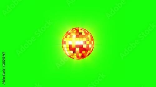 Disco ball Animation with Green screen. Disco ball 3D animation in a seamless loop with alpha.