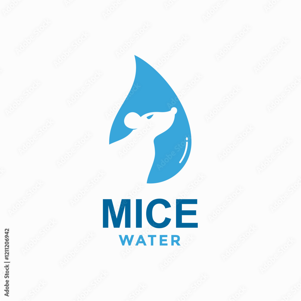 mouse water simple logo in negative space mouse water simple logo in negative space