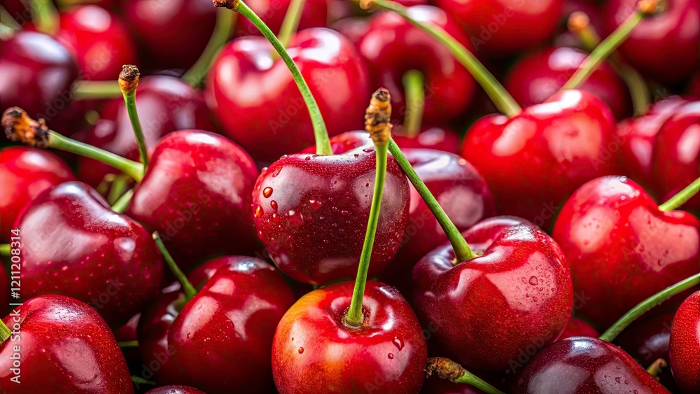 Farm Fresh Cherries: Close-Up Minimalist Studio Photography of Red Cherries Farm Fresh Cherries: Close-Up Minimalist Studio Photography of Red Cherries