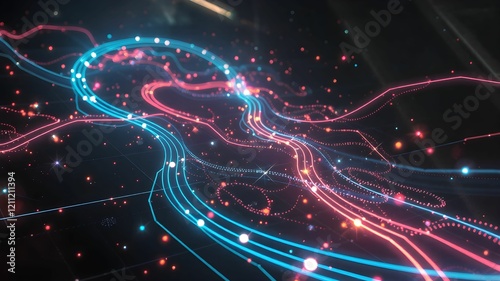 Abstract polygonal space low poly dark background with connecting dots and lines. Connection structure. 3d rendering