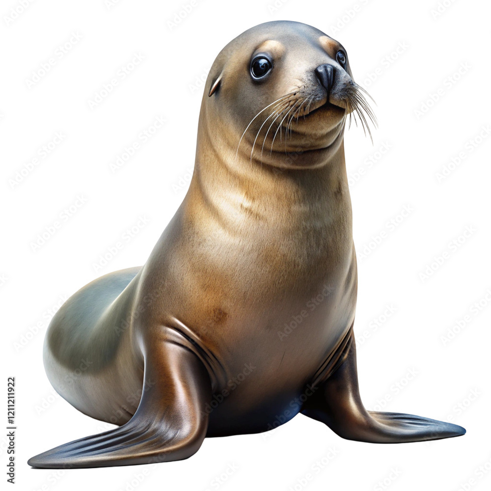 Obraz premium Digital sea lion isolated on transparent background