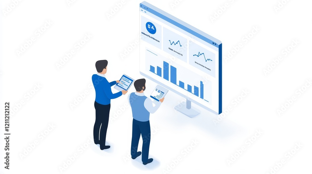 Man pointing to chart on computer screen during presentation, data analysis and explanation Man pointing to chart on computer screen during presentation, data analysis and explanation