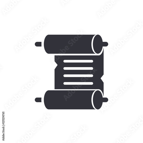 Ancient scroll solid icons, minimalist vector illustration ,simple transparent graphic element .Isolated on white background