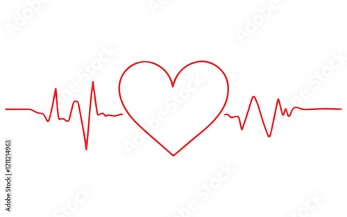 Heart pulse. Heartbeat lone, cardiogram. Beautiful healthcare, medical background. Modern simple design. Icon. sign or logo. Flat style vector illustration