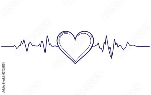 Heart pulse. Heartbeat lone, cardiogram. Beautiful healthcare, medical background. Modern simple design. Icon. sign or logo. Flat style vector illustration