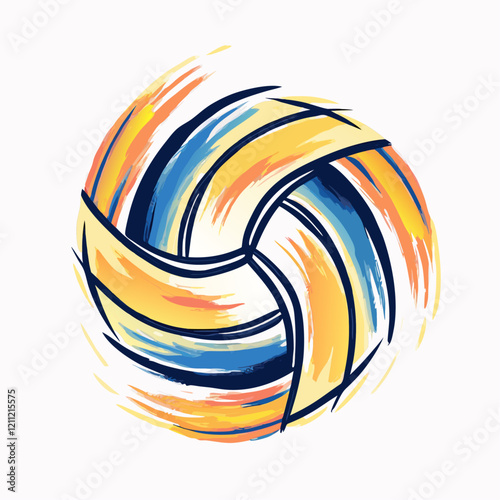 Volleyball brush background vector illustration (4)