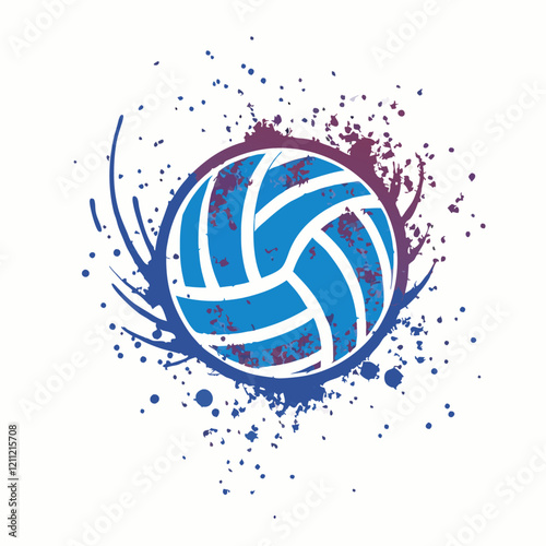 Volleyball grunge background vector illustration (4)