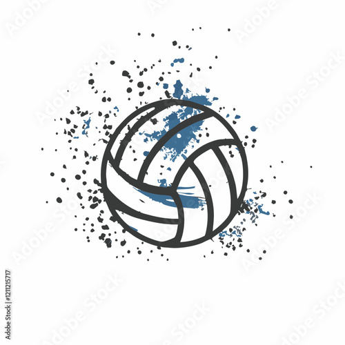 Volleyball grunge background vector illustration (3)