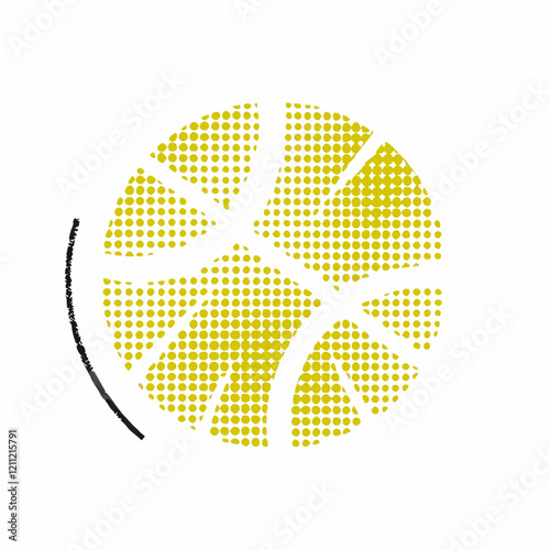 Yellow halftone tennis ball vector illustration (3)