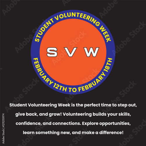 Student volunteering week poster. Vector illustration.