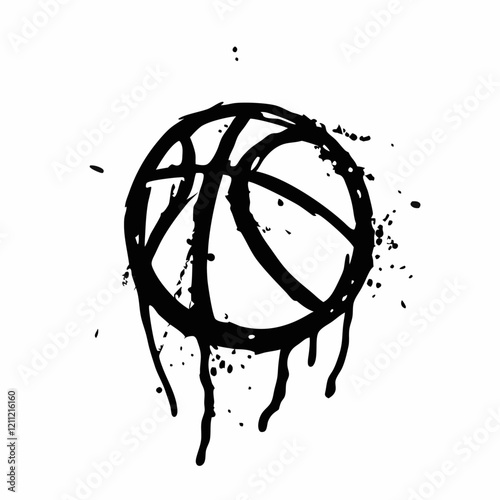 Black grunge basketball vector illustration (3)
