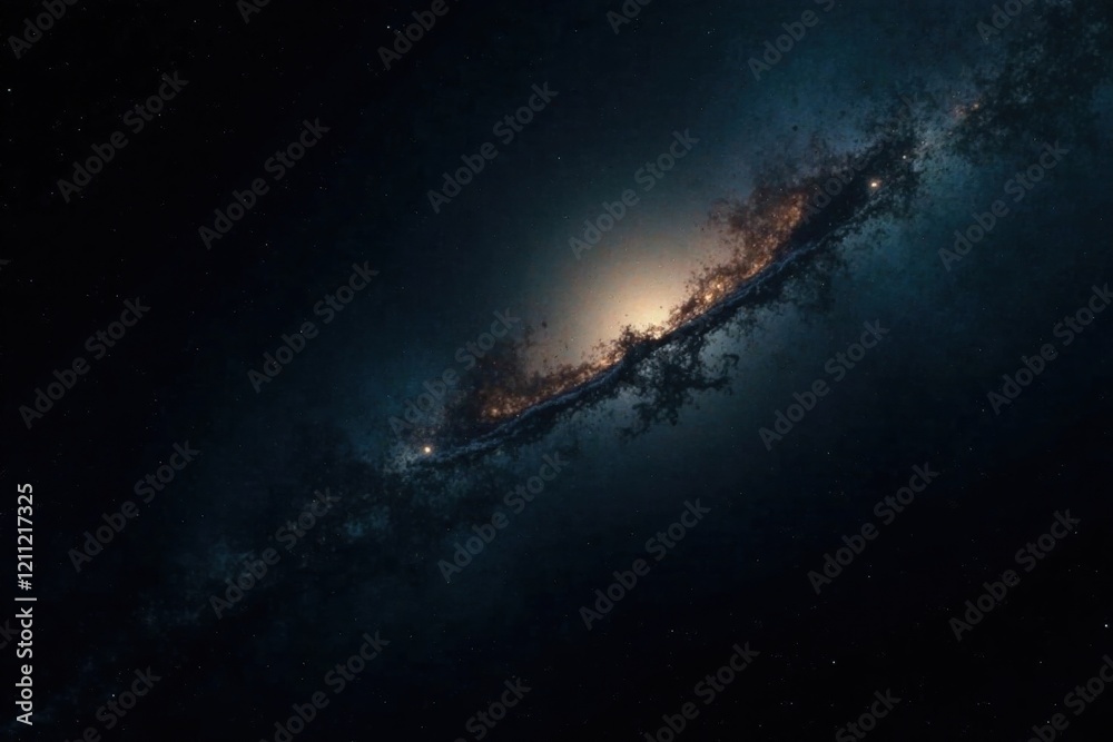 A Celestial Tapestry Distant Galaxy Swirling in Cosmic Darkness, a Breathtaking View of Interstellar Dust and Star Clusters A Celestial Tapestry Distant Galaxy Swirling in Cosmic Darkness, a Breathtaking View of Interstellar Dust and Star Clusters